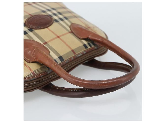 Borsa a mano Burberrys Nova Check PVC Beige Oro Auth ep15040 D'oro - vista 7