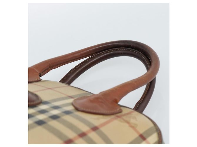 Borsa a mano Burberrys Nova Check PVC Beige Oro Auth ep15040 D'oro - vista 8