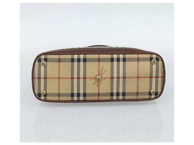 Borsa a mano Burberrys Nova Check PVC Beige Oro Auth ep15040 D'oro - vista 9