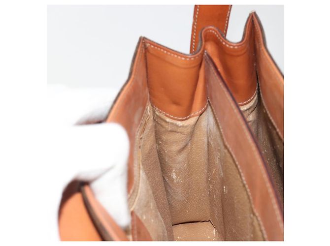 Céline Borsa CELINE Macadam Canvas PVC Pelle Marrone Oro Auth 189671 D'oro - vista 18