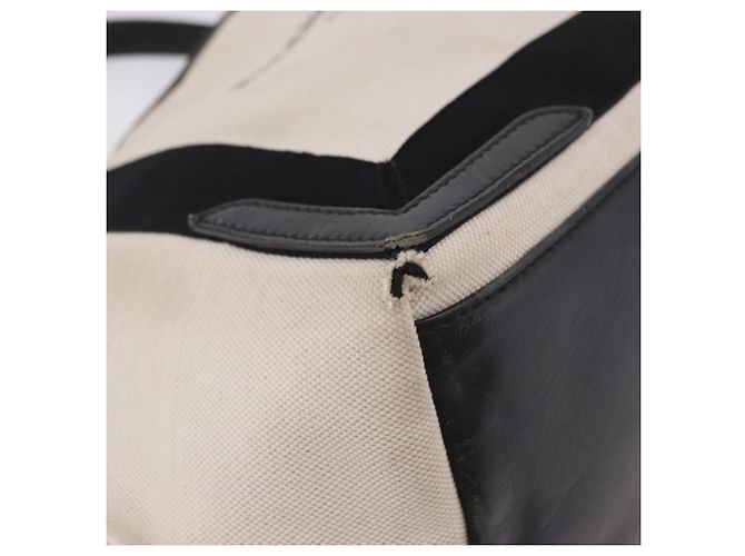 BALENCIAGA Cabas M Tote Bag Navy aus Canvas und Leder Ivory Silver 339933 Auth 190340 - Ansicht 10