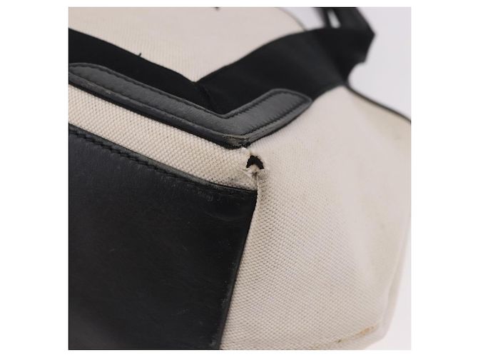 BALENCIAGA Cabas M Tote Bag Navy aus Canvas und Leder Ivory Silver 339933 Auth 190340 - Ansicht 11
