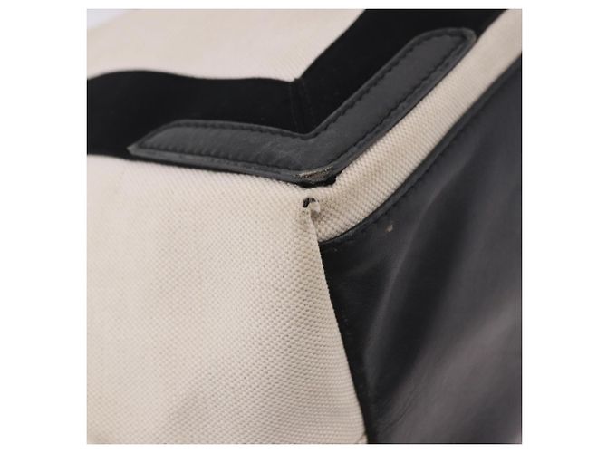 BALENCIAGA Cabas M Tote Bag Navy aus Canvas und Leder Ivory Silver 339933 Auth 190340 - Ansicht 12