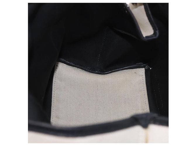 BALENCIAGA Cabas M Tote Bag Navy aus Canvas und Leder Ivory Silver 339933 Auth 190340 - Ansicht 17