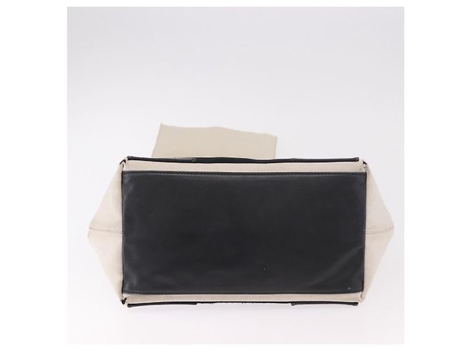 BALENCIAGA Cabas M Tote Bag Navy aus Canvas und Leder Ivory Silver 339933 Auth 190340 - Ansicht 9