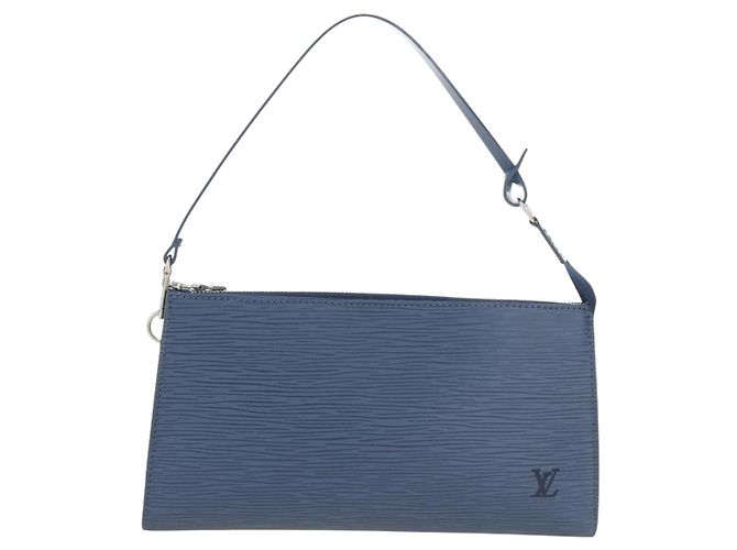 LOUIS VUITTON Epi Pochette Accessoires Pochette Blue M52945 LV Auth 189654V Azul - vista 13