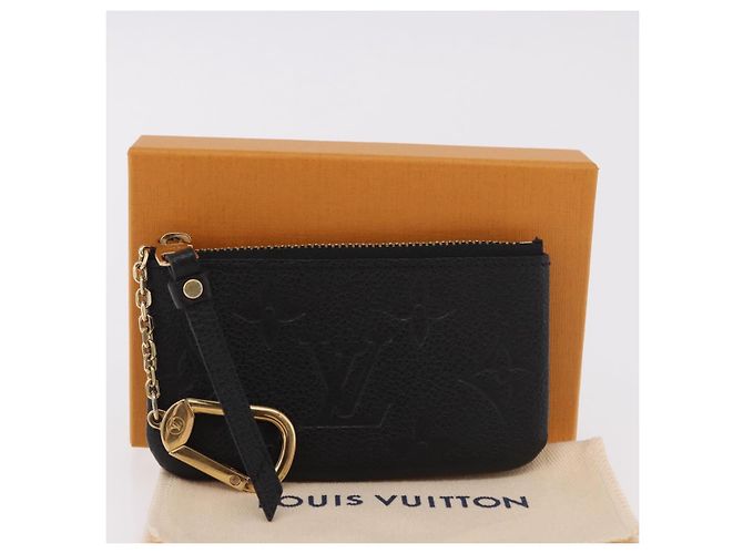 LOUIS VUITTON Monogram Empreinte Pochette Cles Purse Black M28796 Auth 189015V Negro - vista 12