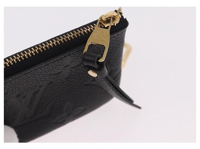LOUIS VUITTON Monogram Empreinte Pochette Cles Purse Black M28796 Auth 189015V Negro - vista 8