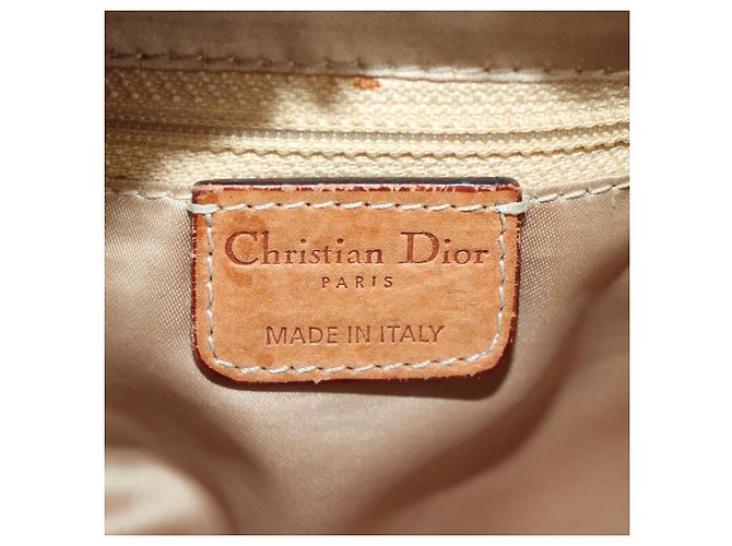 Borsa Christian Dior Trotter Canvas Romantic PVC Marrone Argento Auth 189127M - vista 18