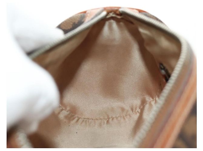 Borsa Christian Dior Trotter Canvas Romantic PVC Marrone Argento Auth 189127M - vista 22