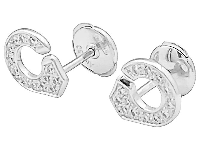Orecchini Dinh Van, "Manette" in oro bianco e diamanti. - vista 3