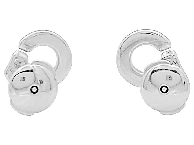 Orecchini Dinh Van, "Manette" in oro bianco e diamanti. - vista 4