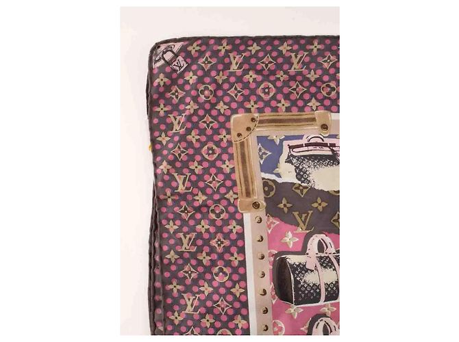 Carré Louis Vuitton in seta marrone - vista 2