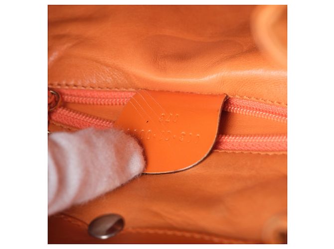 Bamboo Mini zaino Gucci in pelle e bambù marrone Arancione - vista 11