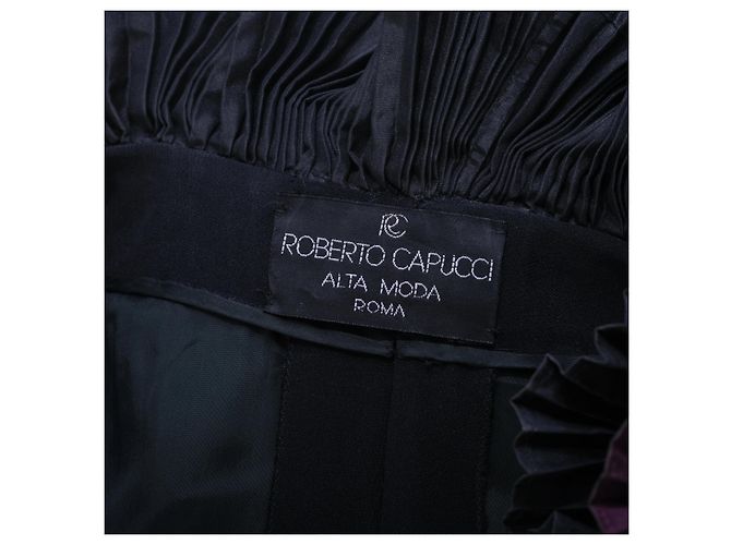 Autre Marque Vestido de Alta Costura Roberto Capucci com Babados Plissados Cinza Bordeaux - vista 10