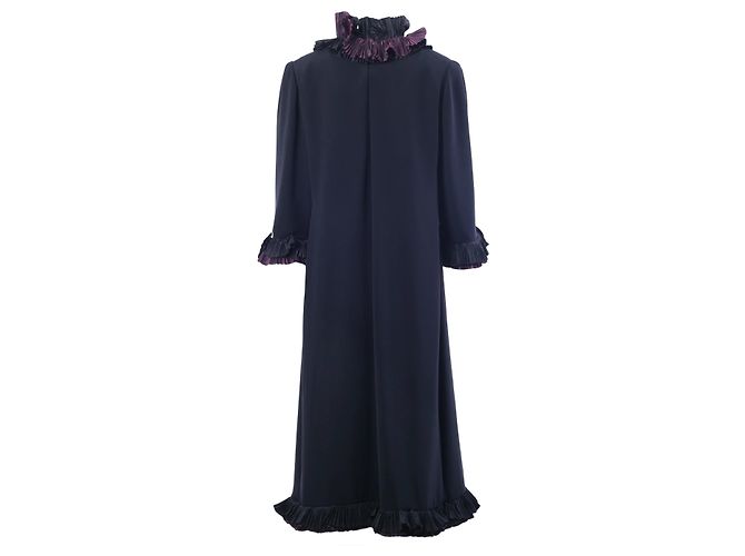Autre Marque Vestido de Alta Costura Roberto Capucci com Babados Plissados Cinza Bordeaux - vista 3