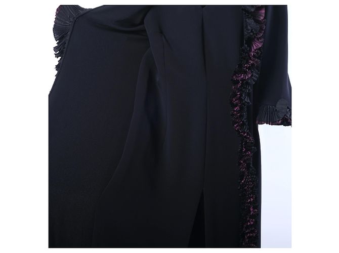 Autre Marque Vestido de Alta Costura Roberto Capucci com Babados Plissados Cinza Bordeaux - vista 4