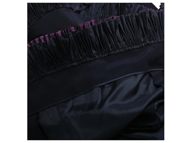Autre Marque Vestido de Alta Costura Roberto Capucci com Babados Plissados Cinza Bordeaux - vista 8