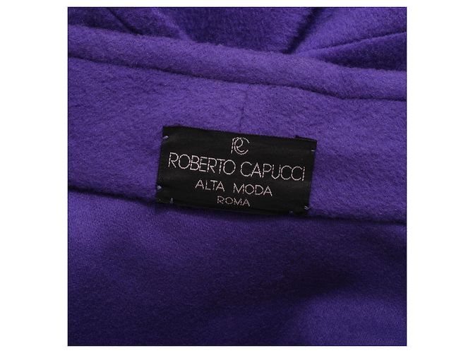Autre Marque Mantella in lana viola Haute Couture Vintage Roberto Capucci - vista 5