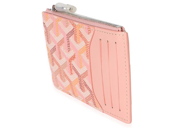 Portacarte con zip Goyardine Canvas Bourbon rosa Goyard - vista 2