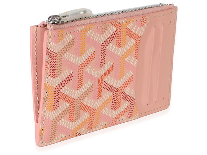 Portacarte con zip Goyardine Canvas Bourbon rosa Goyard - vista 3