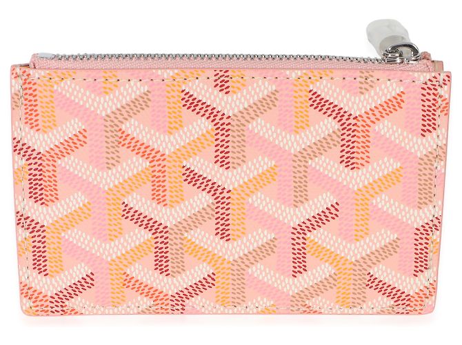 Portacarte con zip Goyardine Canvas Bourbon rosa Goyard - vista 4