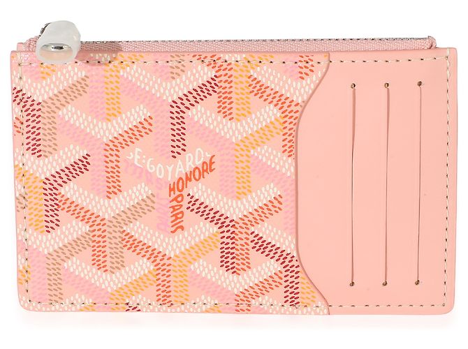 Portacarte con zip Goyardine Canvas Bourbon rosa Goyard - vista 7