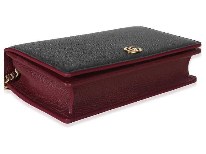 Portafoglio Gucci GG Chain in pelle di vitello Dollar nero e rosso - vista 5