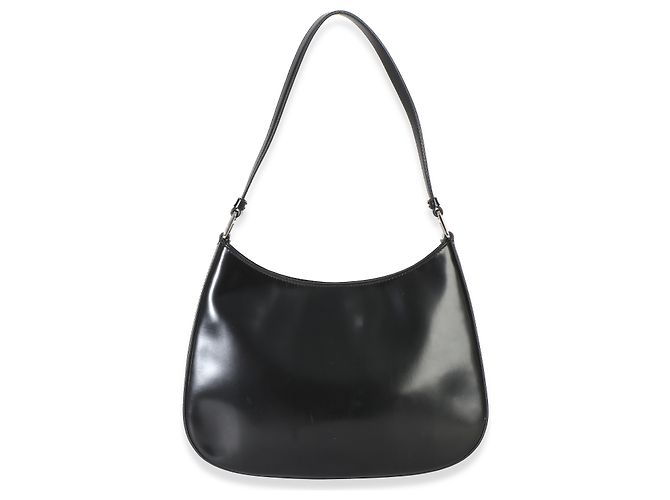 Borsa Cleo in pelle Spazzolato nera Prada Nero - vista 2