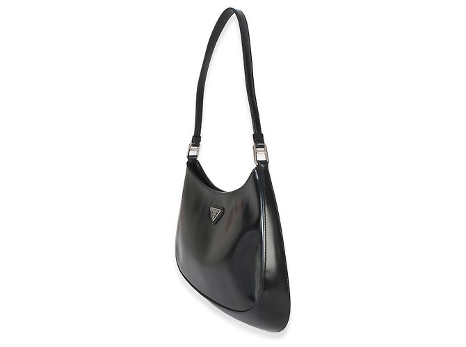 Borsa Cleo in pelle Spazzolato nera Prada Nero - vista 3