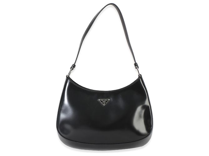 Borsa Cleo in pelle Spazzolato nera Prada Nero - vista 8