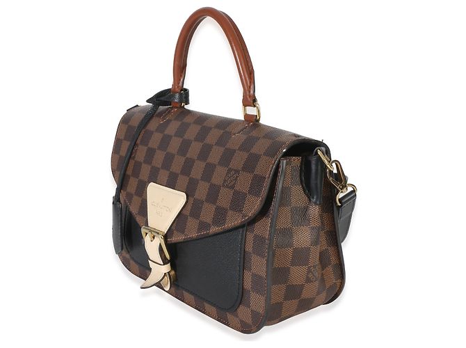 Louis Vuitton Black Damier Ebene Canvas Beaumarchais Marrone - vista 3