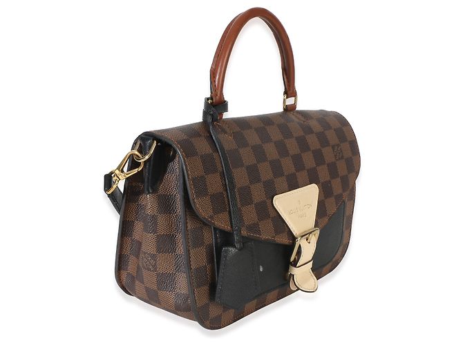 Louis Vuitton Black Damier Ebene Canvas Beaumarchais Marrone - vista 4