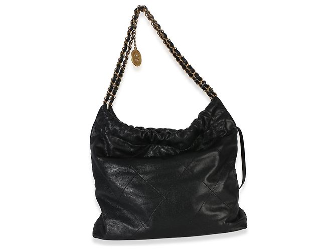 Borsa Hobo Chanel 22 in Caviar Trapuntato So Black Nero - vista 2