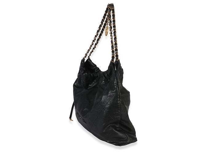 Borsa Hobo Chanel 22 in Caviar Trapuntato So Black Nero - vista 3