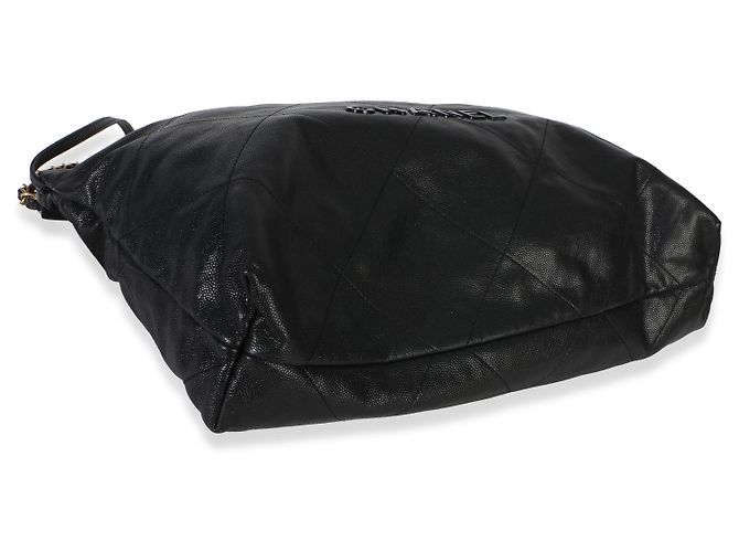 Borsa Hobo Chanel 22 in Caviar Trapuntato So Black Nero - vista 7