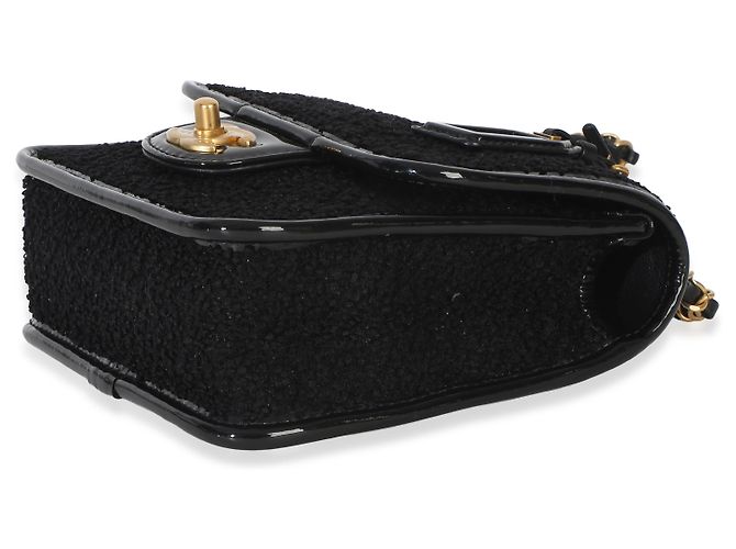 Timeless Borsa Chanel Black Tweed Patent School Memory Mini Top Handle Flap Bag Nero - vista 6