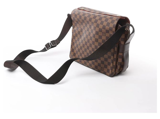 Borsa a tracolla Louis Vuitton Naviglio Damier Ebene marrone N45255 Rosso - vista 4