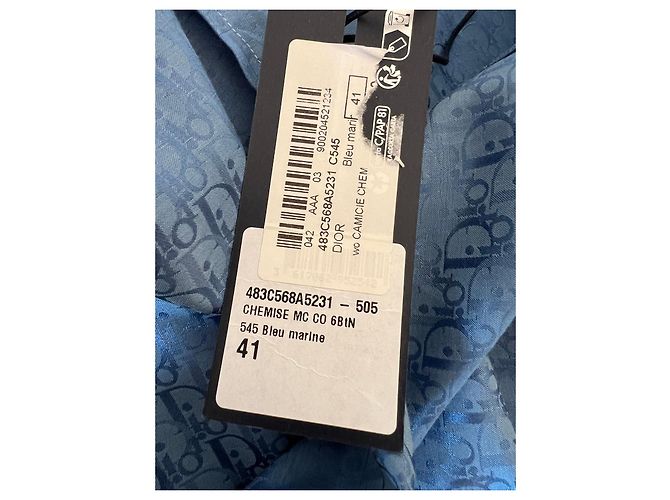 Completo camicia e pantaloncini in seta Dior Oblique Bleu Blu - vista 9