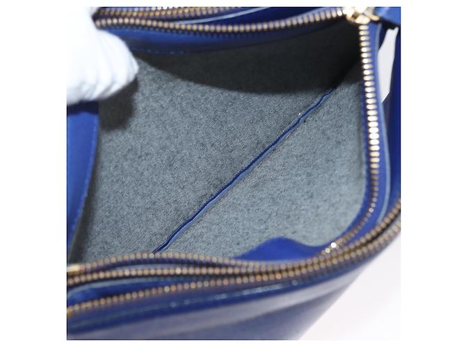 Céline Celine Trio in Pelle Small Blu - vista 5