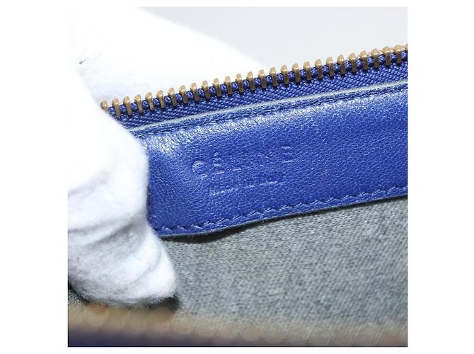 Céline Celine Trio in Pelle Small Blu - vista 6