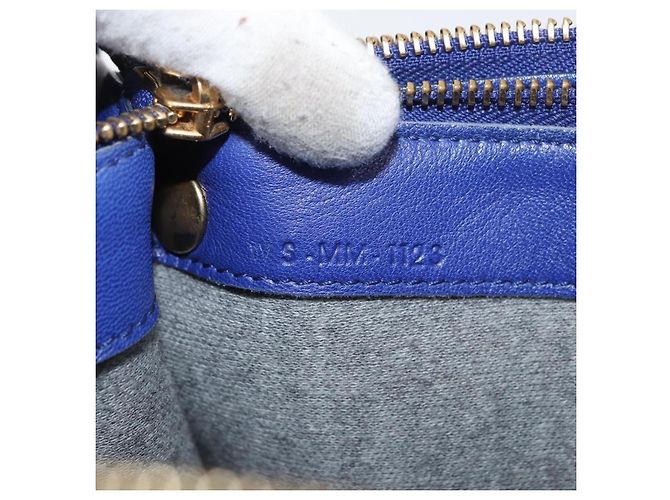Céline Celine Trio in Pelle Small Blu - vista 7