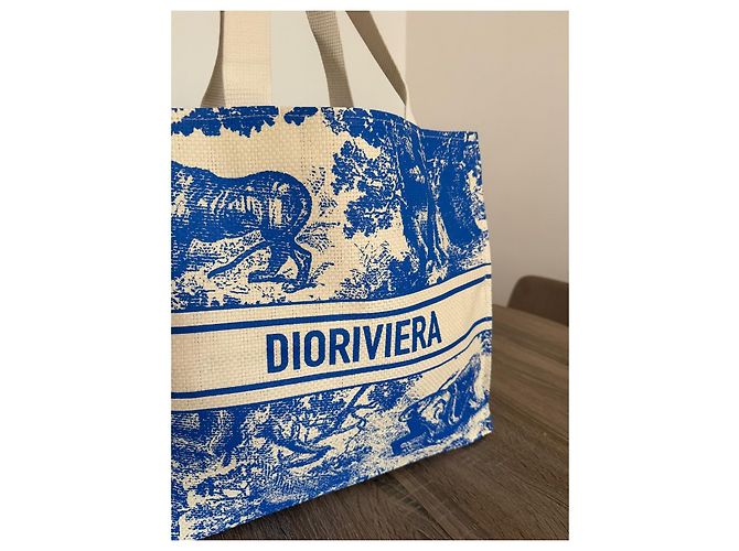 Dior Riviera Canvas Shopper Blau Beige - Ansicht 10
