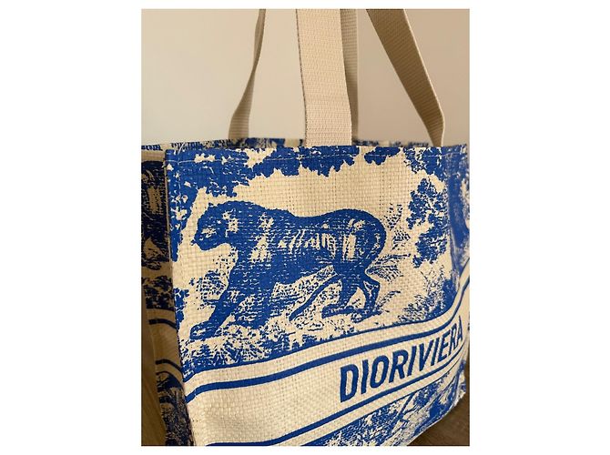 Dior Riviera Canvas Shopper Blau Beige - Ansicht 11