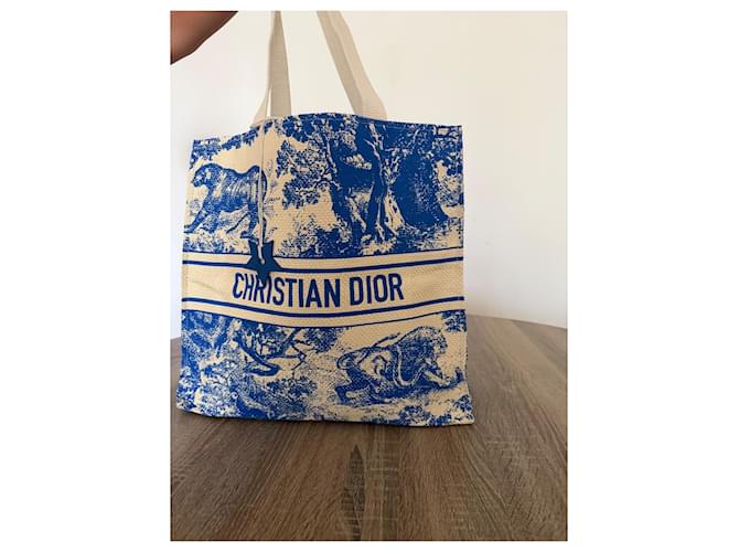 Dior Riviera Canvas Shopper Blau Beige - Ansicht 3
