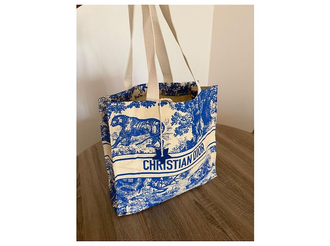 Dior Riviera Canvas Shopper Blau Beige - Ansicht 4