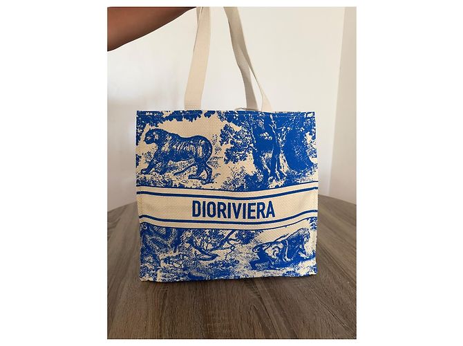 Dior Riviera Canvas Shopper Blau Beige - Ansicht 8