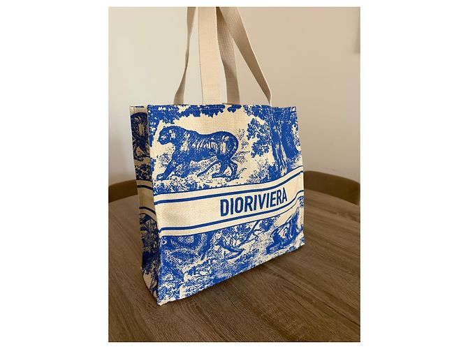 Dior Riviera Canvas Shopper Blau Beige - Ansicht 9