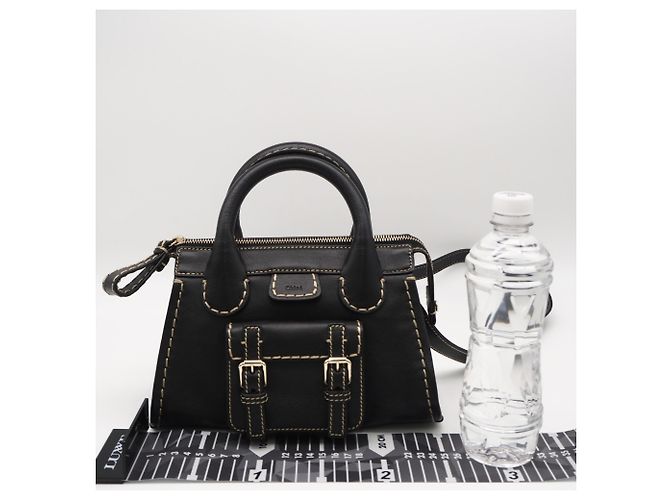 Chloé Edith Mini Lederhandtasche Schwarz - Ansicht 3