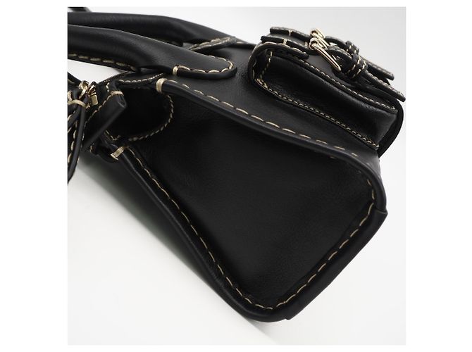 Chloé Edith Mini Lederhandtasche Schwarz - Ansicht 8